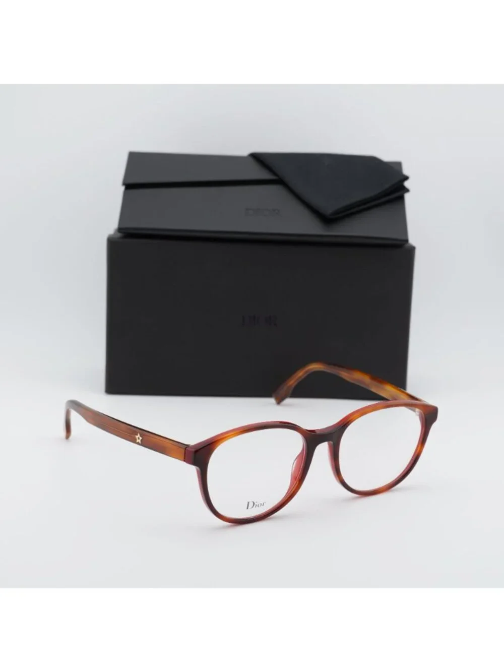 Dior DIORETOILE1 065T 00 Square Eyeglasses 53mm - Havana Burgundy